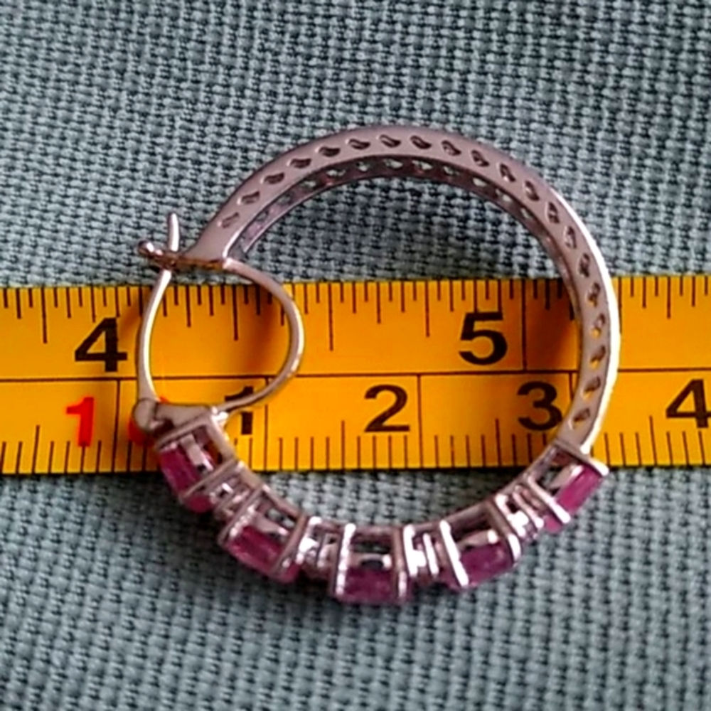 🌺ILAKAKA HOT PINK SAPPHIRE EARRING'S 🌺 - Picture 5 of 6